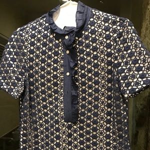Authentic Tory Burch eyelet polo shirt